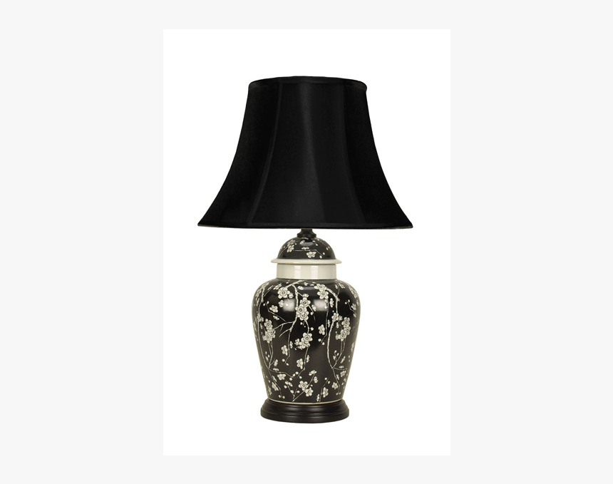 Elegant, Black, Hand Painted Temple Jar Ceramic Table - Early Settler Bedside Lamps, HD Png Download, Free Download