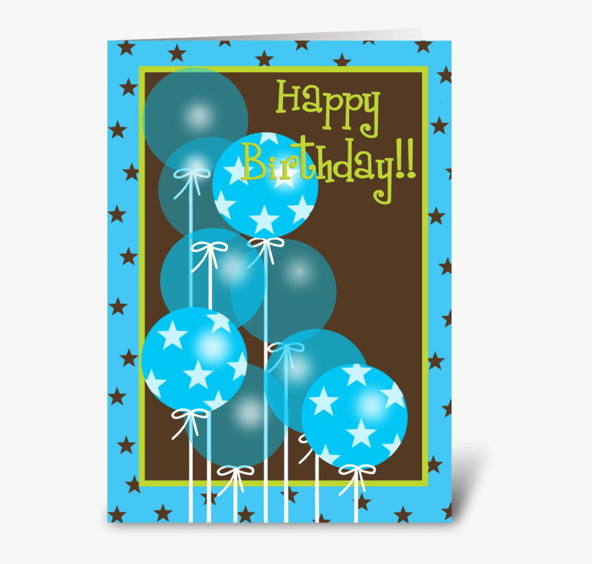 Happy Birthday Blue Balloons Greeting Card - Pink Happy Birthday Balloons, HD Png Download, Free Download