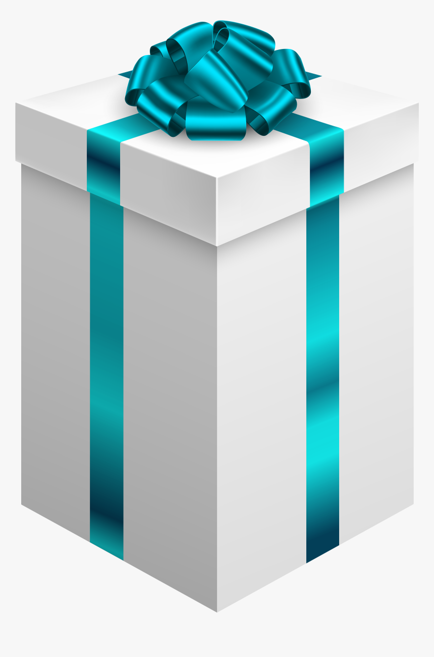 Gift Box With Blue Bow Png Clipart - Blue Gift Box Clipart Png, Transparent Png, Free Download