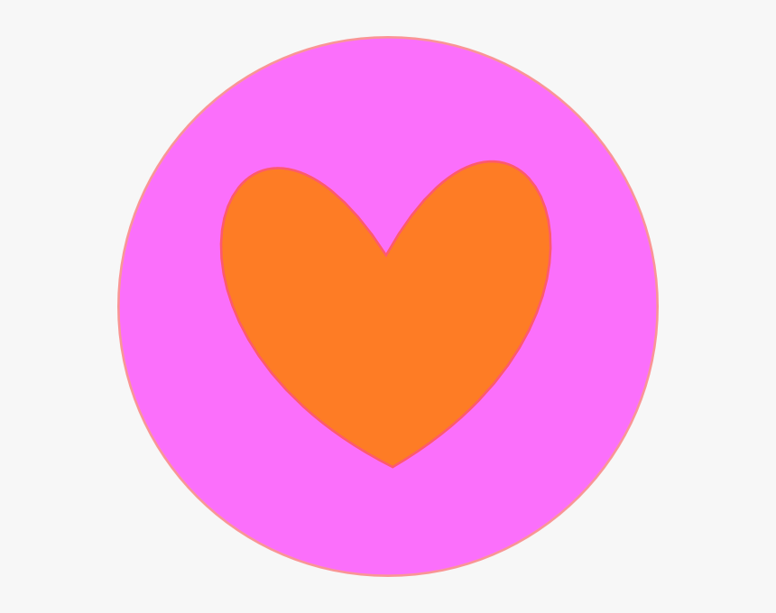 Heart In Circle Orange Svg Clip Arts - Orange And Pink Heart, HD Png Download, Free Download