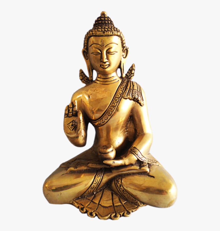 Golden Meditating Buddha Brass Statue, 5 X 9 Inch, - Statue, HD Png Download, Free Download