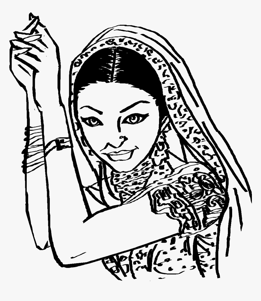 Dulhan Clipart Black And White, HD Png Download, Free Download