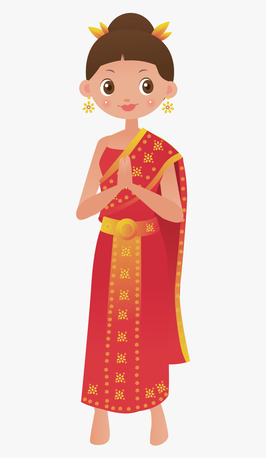 Temple Coreldraw Art Woman - Indian Woman Cartoon Transparent, HD Png Download, Free Download