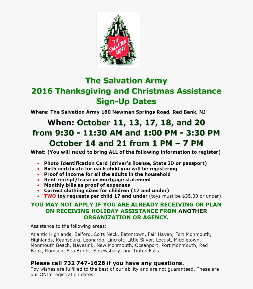 2016 Thanksgiving And Christmas Assistance Sign-ups - Christmas Tree, HD Png Download, Free Download