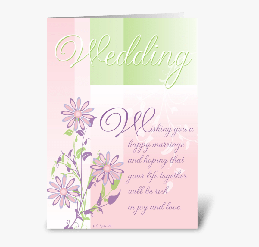 Pastels And Flowers Wedding Card Greeting Card - Clematis, HD Png Download, Free Download