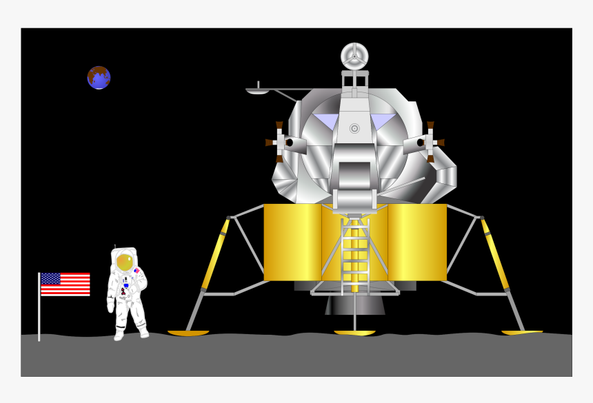 Lunar Module Clip Arts - Apollo 11 Lunar Module Cartoon, HD Png Download, Free Download