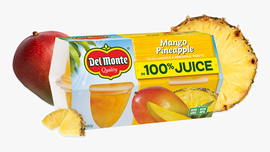 Mango Pineapple, Fruit Cup® Snacks - Del Monte Crushed Pineapple In 100% Juice, HD Png Download, Free Download