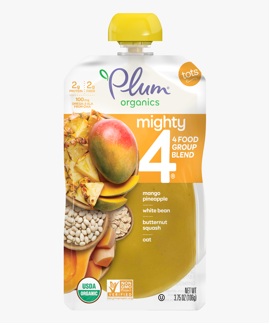 Plum Organics Mighty 4 Organic Toddler Food Banana, HD Png Download, Free Download