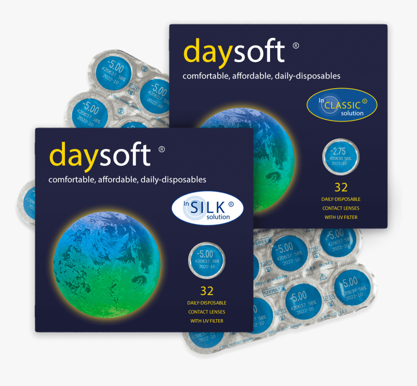 Daysoft Pack And Contact Lens Foils - Daysoft Contact Lenses, HD Png Download, Free Download