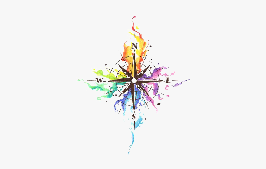 Coming Soon Png Colorful - Compass Tattoo Design Watercolor, Transparent Png, Free Download