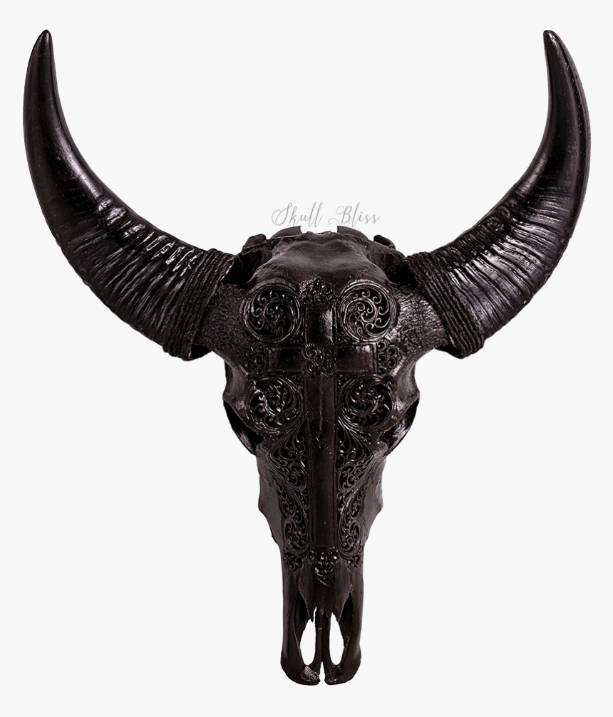 Carved Bull Skull Black, HD Png Download, Free Download