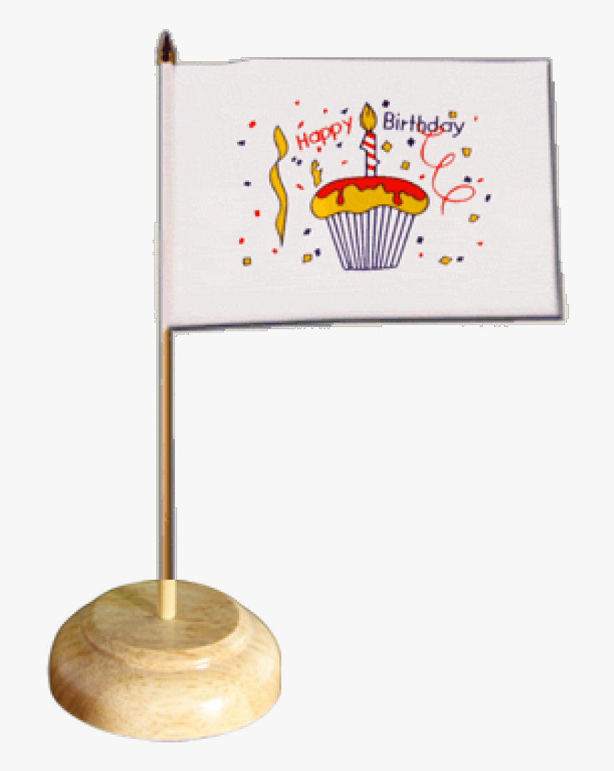 Happy Birthday Cake Table Flag - Birthday Candle, HD Png Download, Free Download
