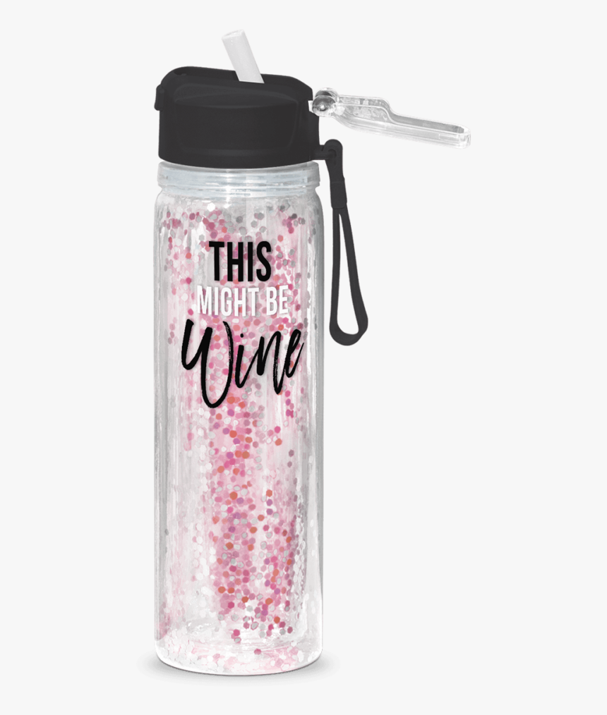 Glitter Pink Water Bottle, HD Png Download, Free Download