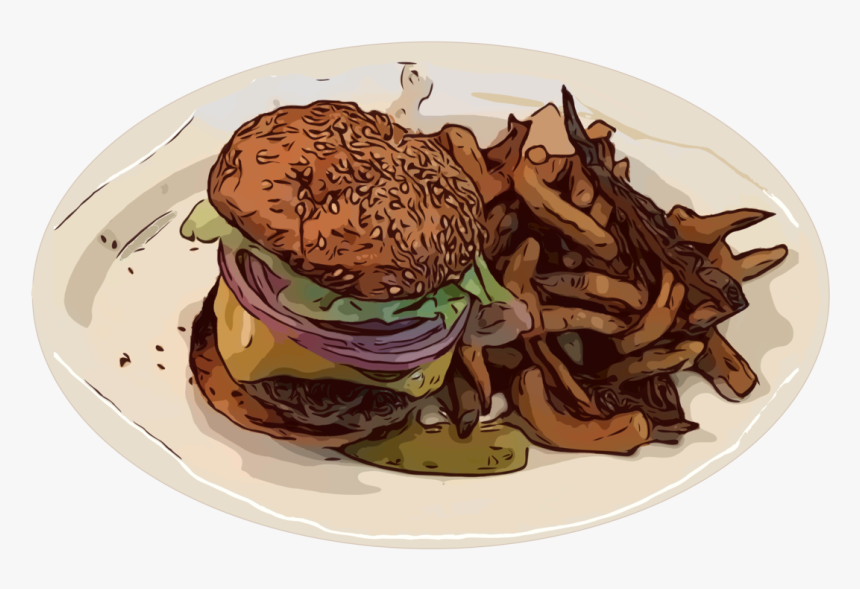 Cuisine,side Dish,buffalo Burger - Cheeseburger, HD Png Download, Free Download