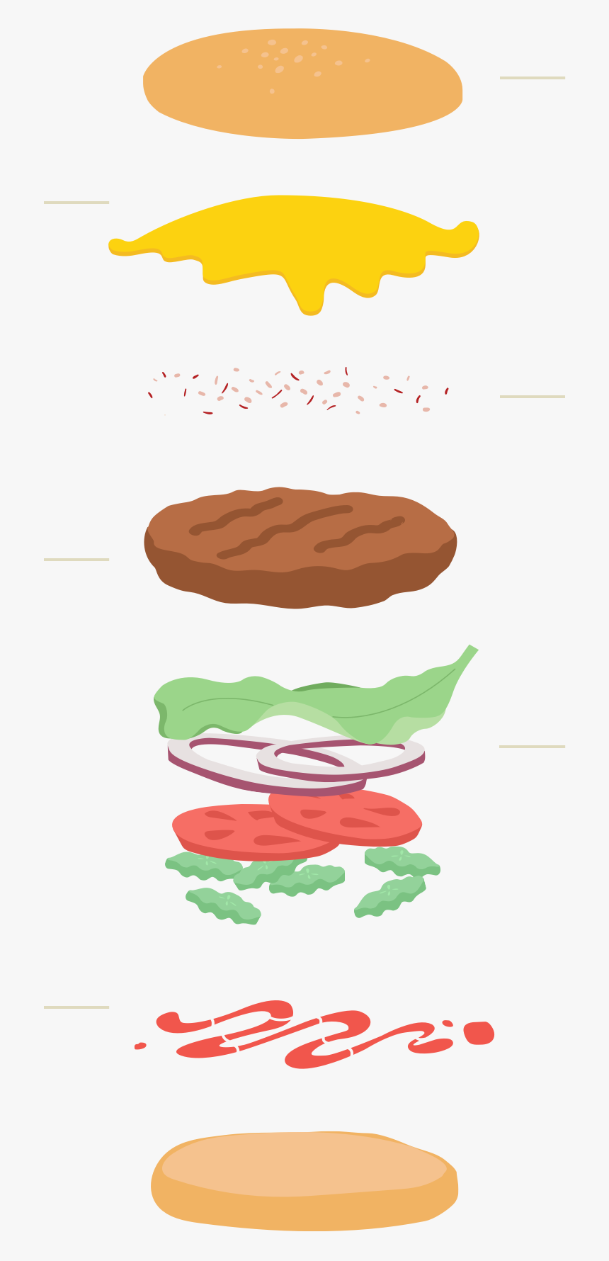 Burger Assembly Order, HD Png Download, Free Download