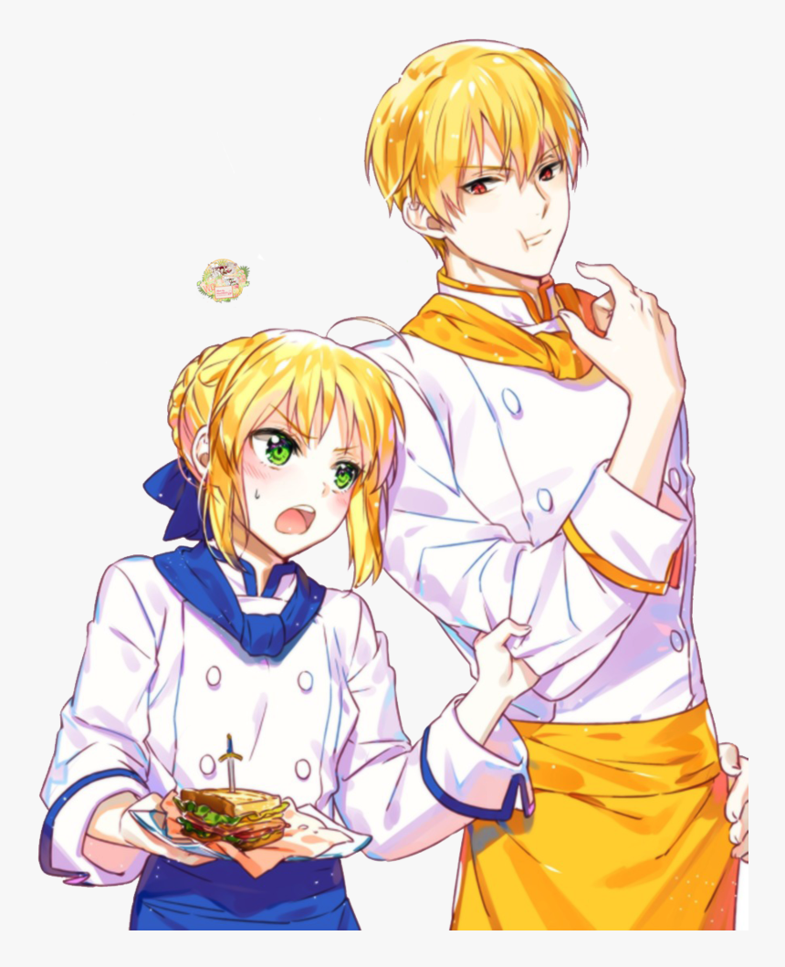 Anime Couple Png Free Download - Gilgamesh X Saber, Transparent Png, Free Download