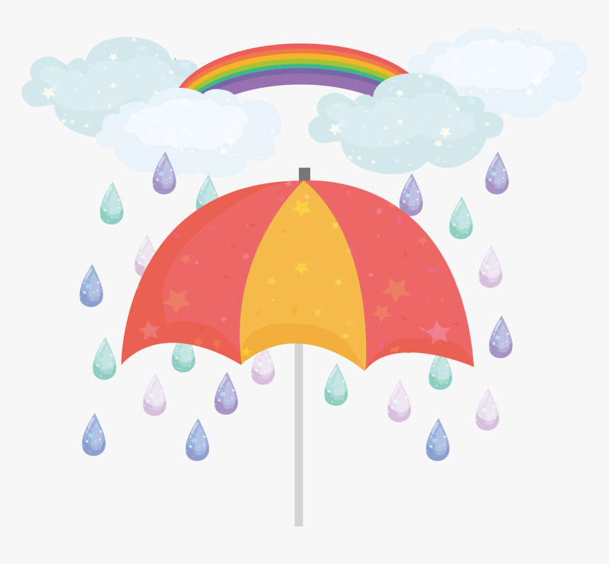 Rainbow Umbrella Computer File - Umbrella And Rain Png, Transparent Png, Free Download