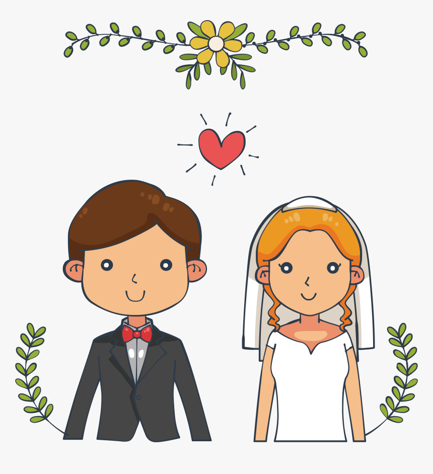 Clipart Hands Marriage - Boy And Girl Wedding Clipart, HD Png Download, Free Download