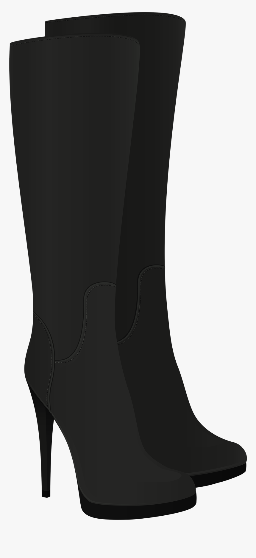 Black Western Boots Clipart - Long Black Boots Png, Transparent Png, Free Download