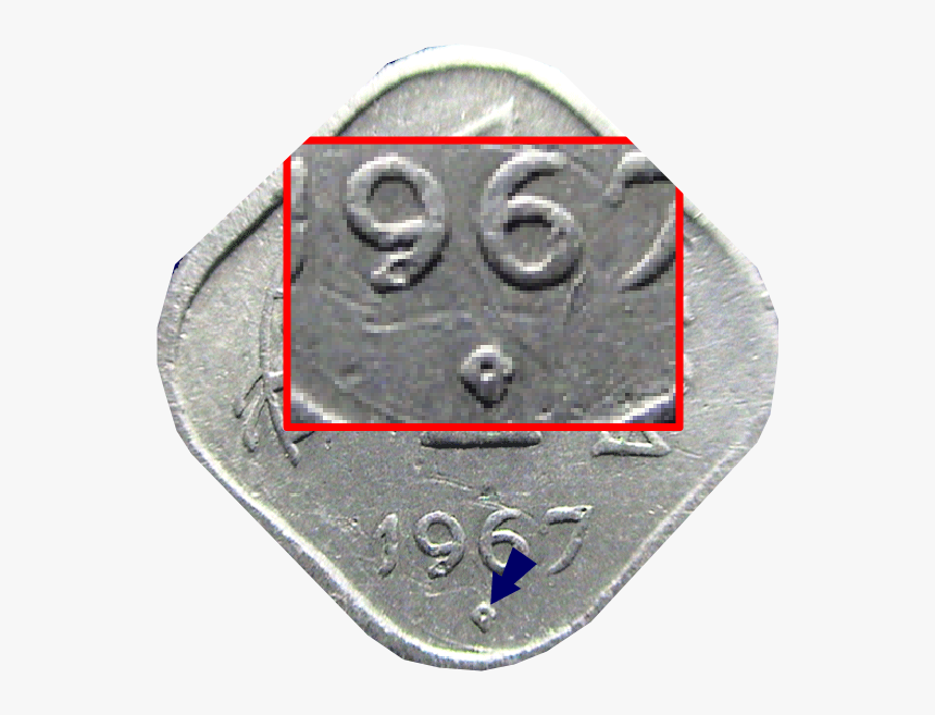 Dot Within Diamond Below Date - Identify Mint Marks On Indian Coins, HD Png Download, Free Download