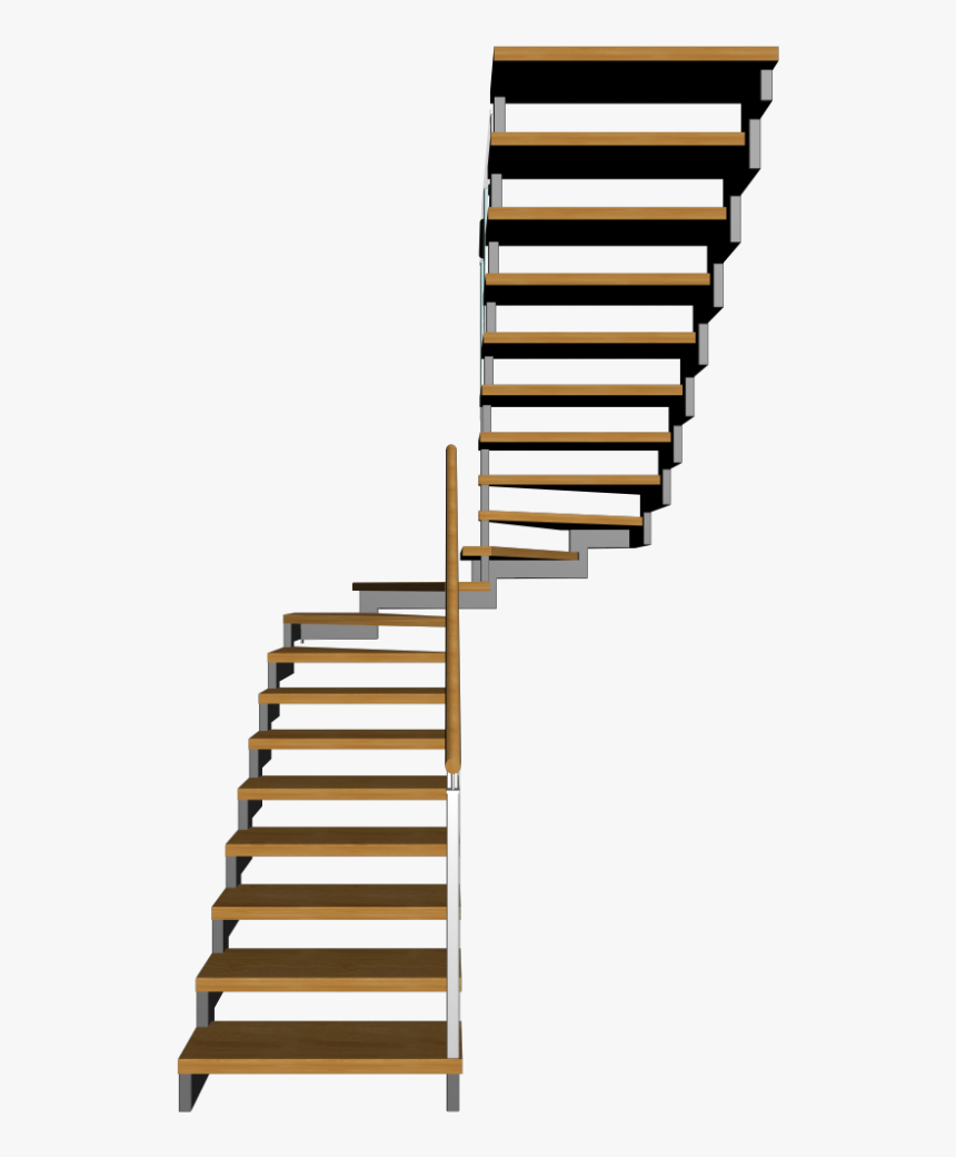 Half Landing Stairs Design - Transparent Clear Staircase, HD Png Download, Free Download