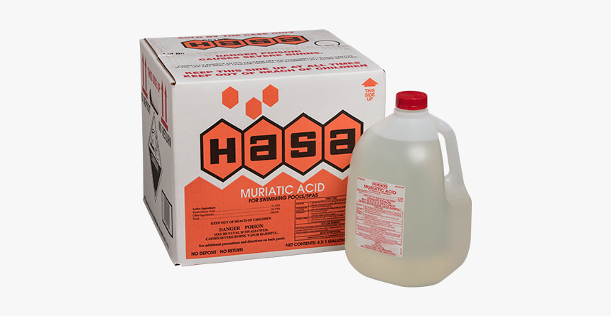Hasa Muriatic Acid 4x1gal Box Bottle 0935-copy - Plastic Bottle, HD Png Download, Free Download