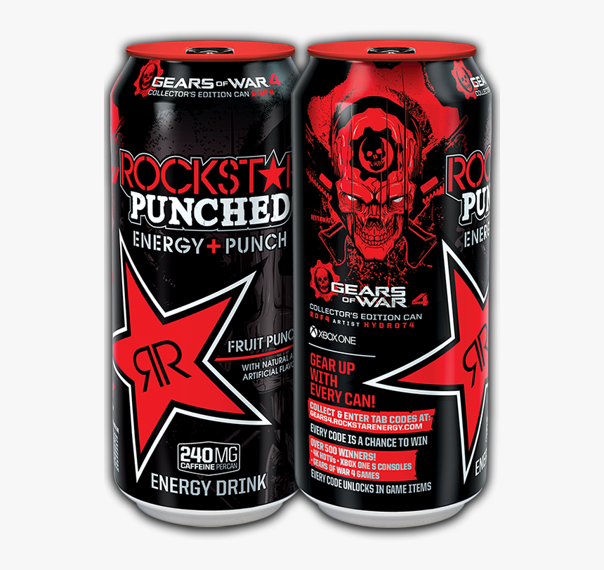 Rockstar Punched Energy Punch Fruit Punch Energy , - Rockstar Energy Gears Of War 4, HD Png Download, Free Download
