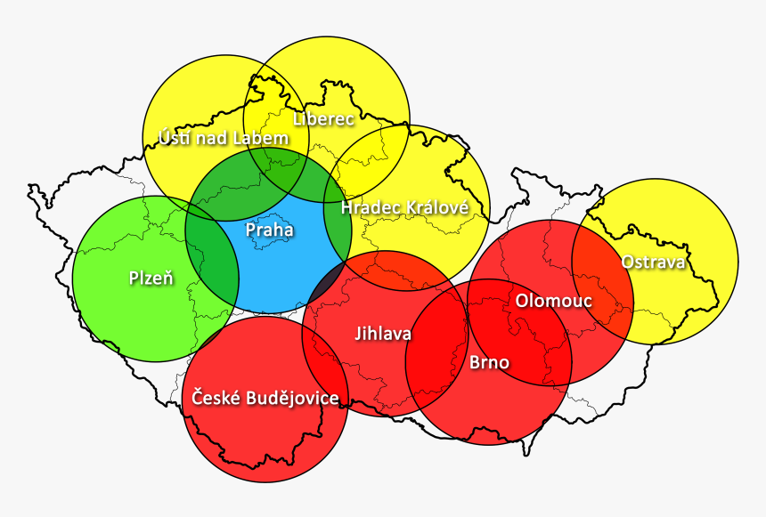 Mapa Rozložení Stanic Letecké Záchranné Služby V Čr - Letecká Záchranná Služba Mapa, HD Png Download, Free Download