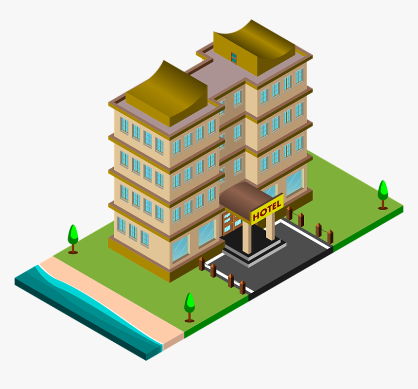 Hotel, 3d, Sea, Beach, Isometric, Perspective, City - Hotel 3d Png, Transparent Png, Free Download