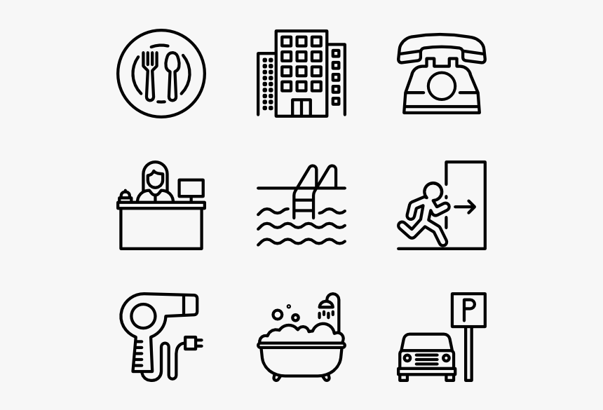 Essential Set - Hotel Icons Png Free, Transparent Png, Free Download