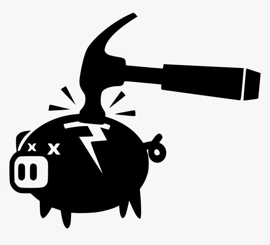 Piggy Bank Broken Hammer Comments, HD Png Download, Free Download