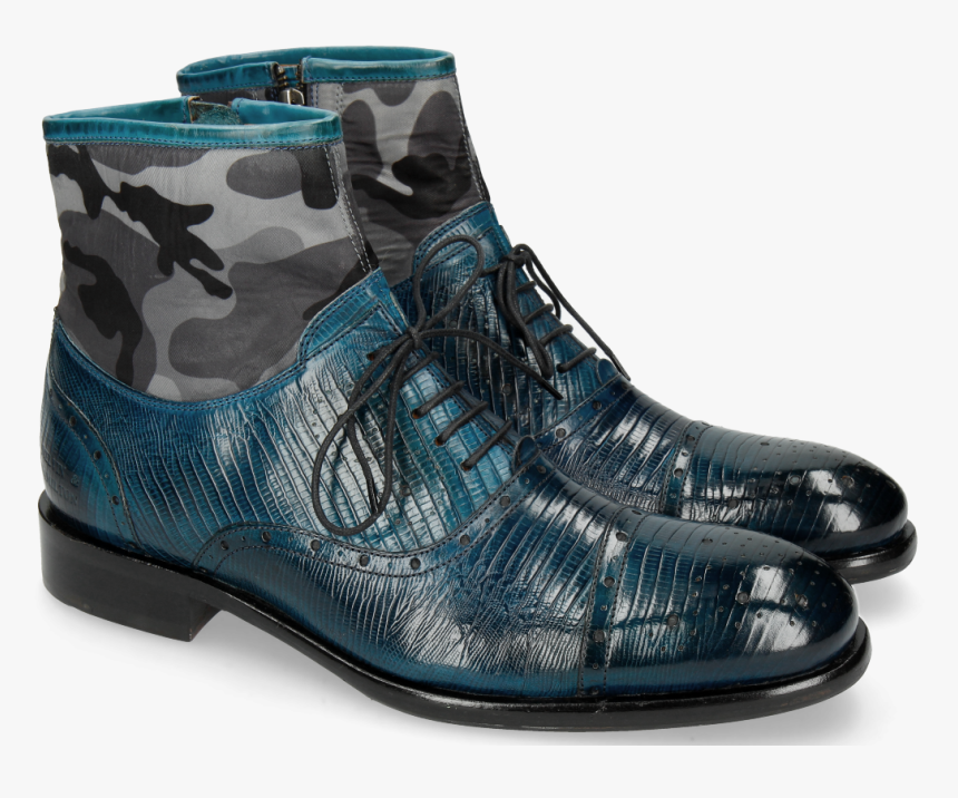 Ankle Boots Patrick 4 Guana Mid Blue Textile Camo - Melvin & Hamilton, HD Png Download, Free Download