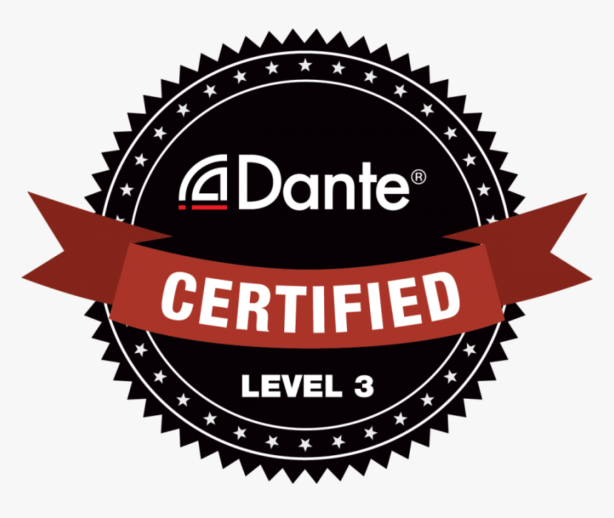 1518465285 Dante Certified Seal Level3 - Dante Certification Level 1, HD Png Download, Free Download