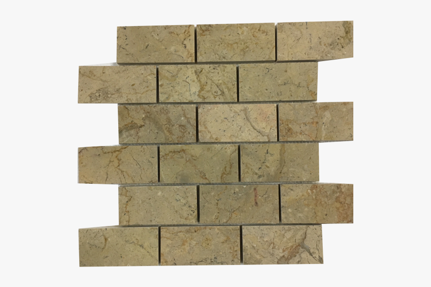 Brick Pattern Sahara Gold Marble Polished Mesh-mounted - Stone Wall, HD Png Download, Free Download