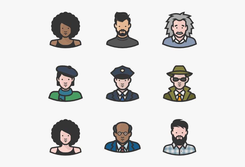 Cartoon,people,facial Expression,clip Hair,art,cap - Diversity Avatars, HD Png Download, Free Download