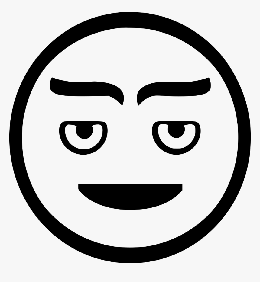 Thinking Smiley Png Black And White - Portable Network Graphics, Transparent Png, Free Download