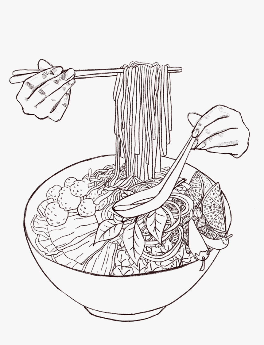 Pho Bowl Drawing, HD Png Download, Free Download