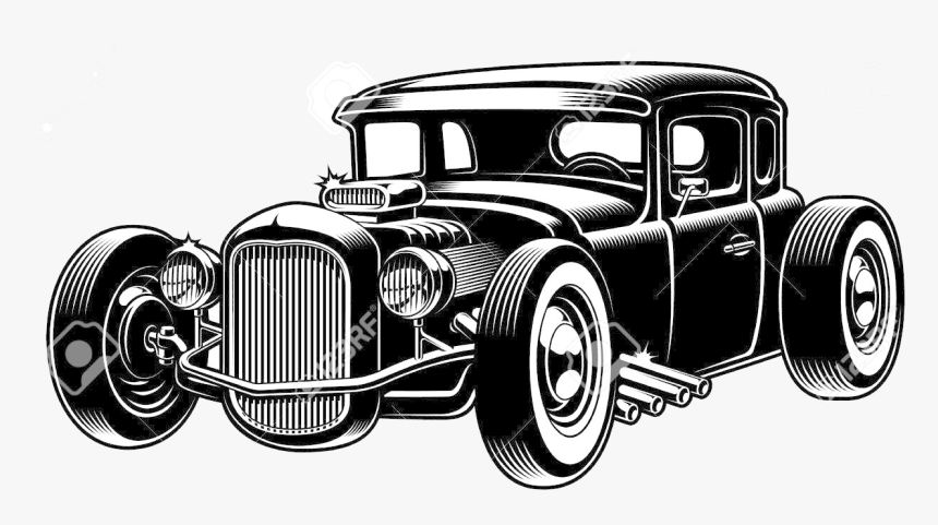 Hot Rod Clipart Black And White Images In Collection - Hot Rod Clipart Black And White, HD Png Download, Free Download