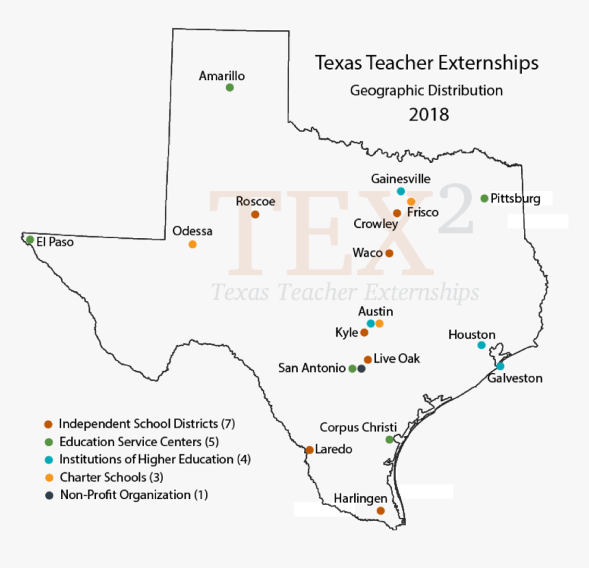 Tex2 Map Of Projects - Map, HD Png Download, Free Download