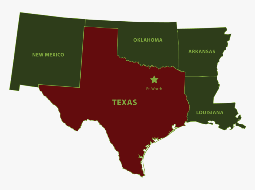 Map Of Territory We Work - New Mexico Oklahoma Arkansas Louisiana, HD Png Download, Free Download