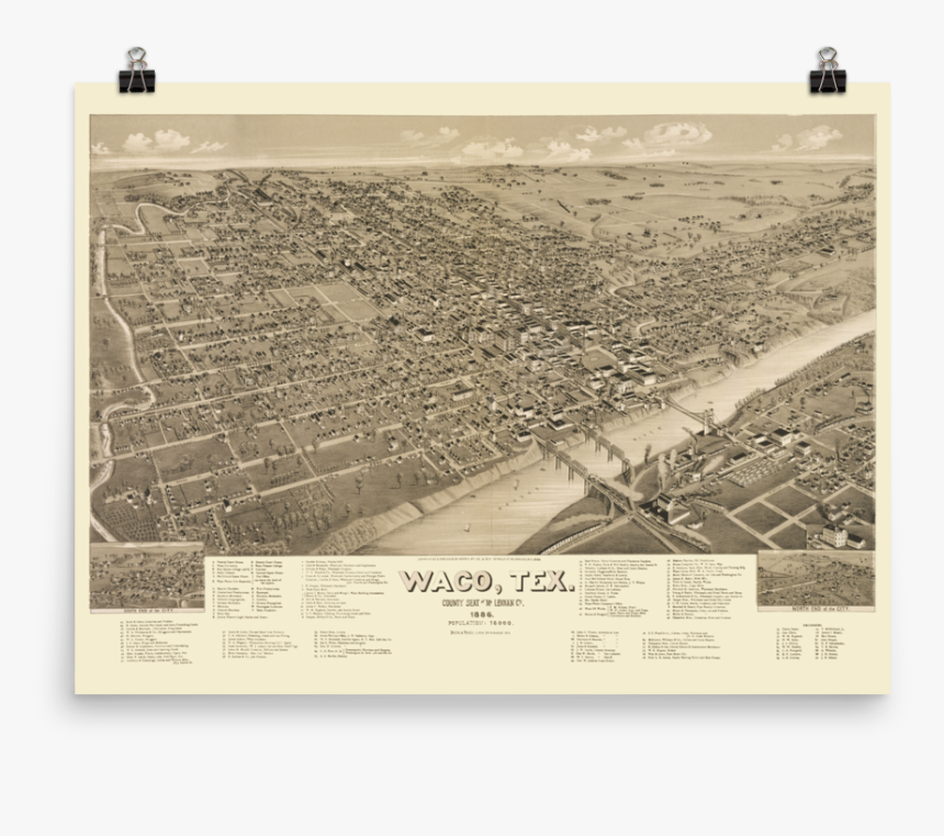 Old Waco Texas Map, HD Png Download, Free Download