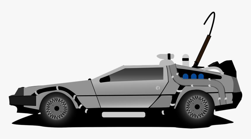 Back To The Future Delorean Cartoon, HD Png Download, Free Download