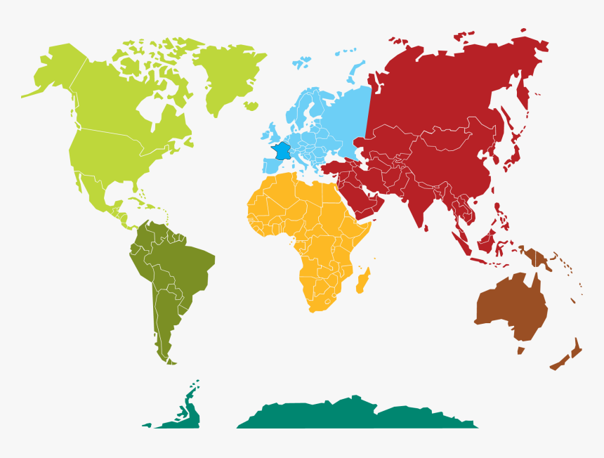 Carte Du Monde Continents , Png Download - World Map, Transparent Png, Free Download