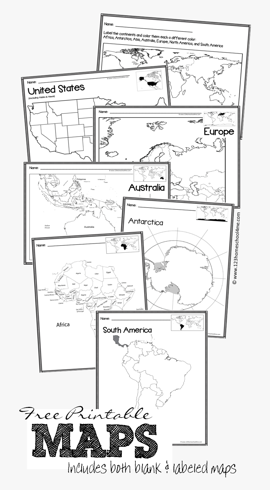 Free Printable Maps Of World, Continents, Australia, - Free Printable Of The Continents, HD Png Download, Free Download