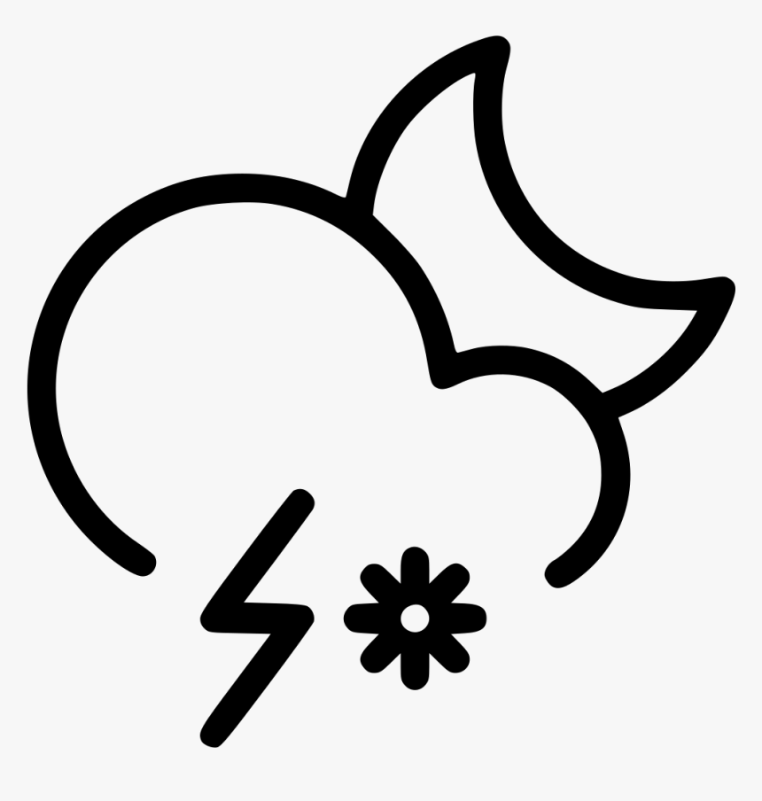 Night Snow Storm Cloud Lightning Moon Comments - Natural Resource Icon, HD Png Download, Free Download