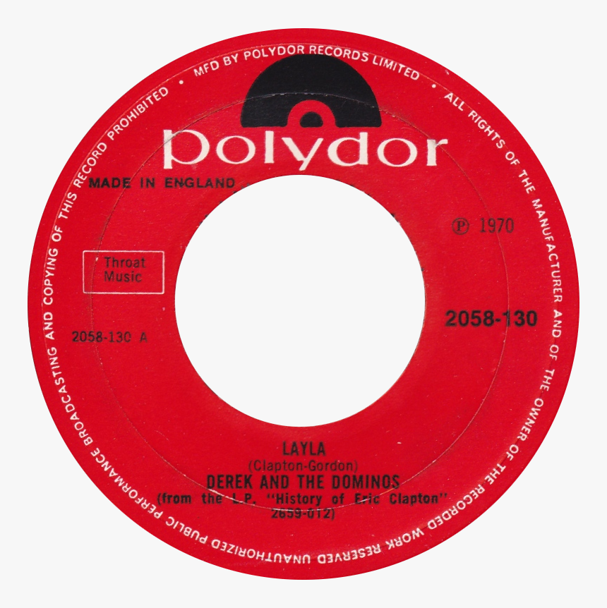 Layla By Derek And The Dominos Uk Vinyl Side-a - Polydor Records, HD Png Download, Free Download