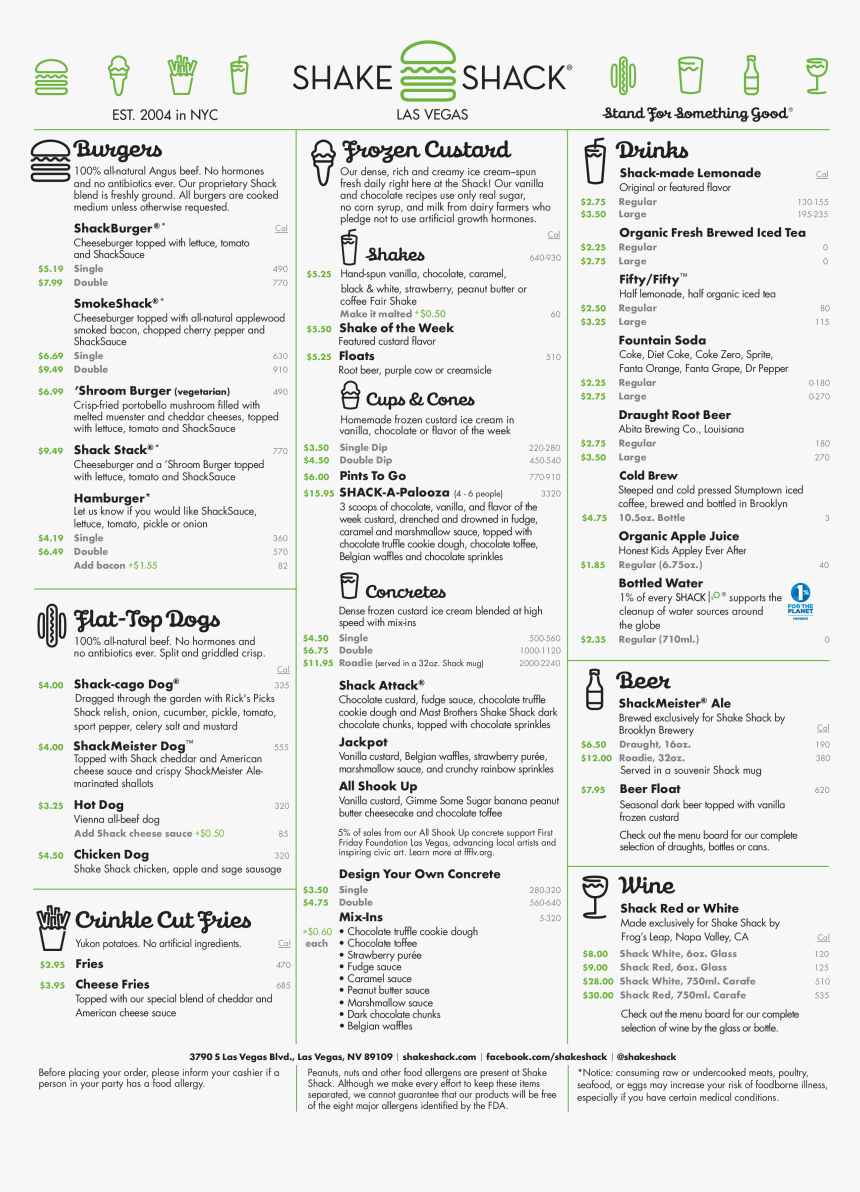 Shake Shack Menu Price Nyc , Png Download - Shake Shack Menu Price Nyc, Transparent Png, Free Download