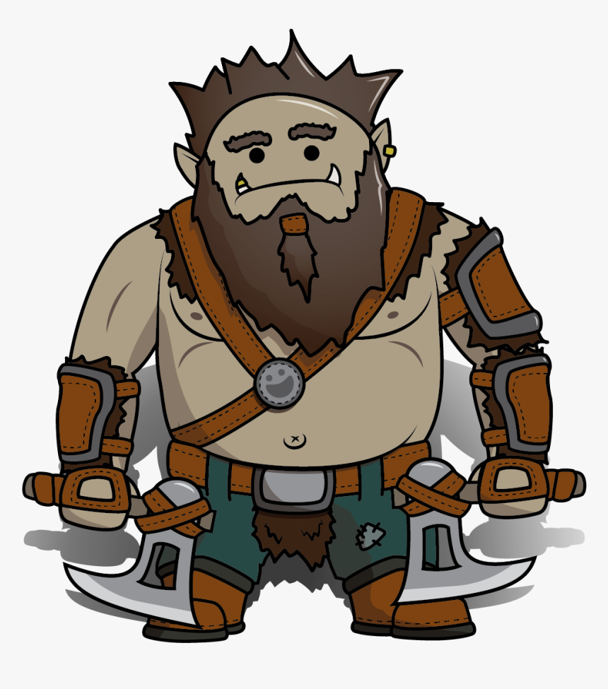 [oc] Half-orc Barbarian - Half Orc Barbarian Art, HD Png Download, Free Download