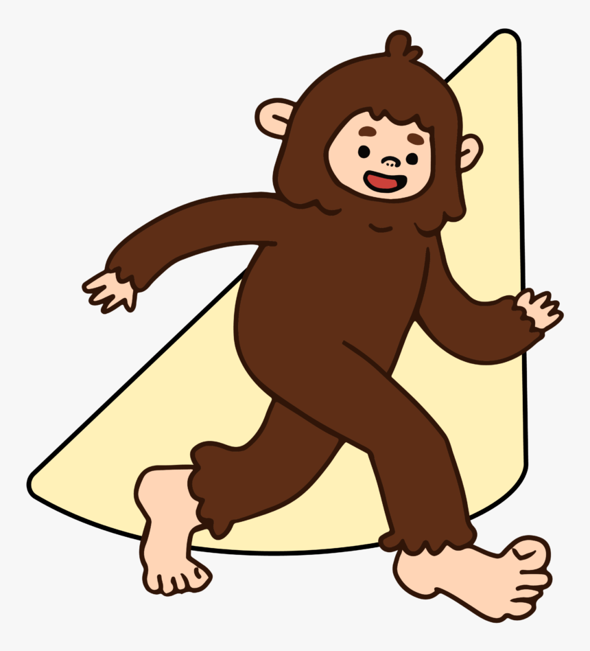 Sasquatch Walking Through Spotlight - Cartoon, HD Png Download, Free Download