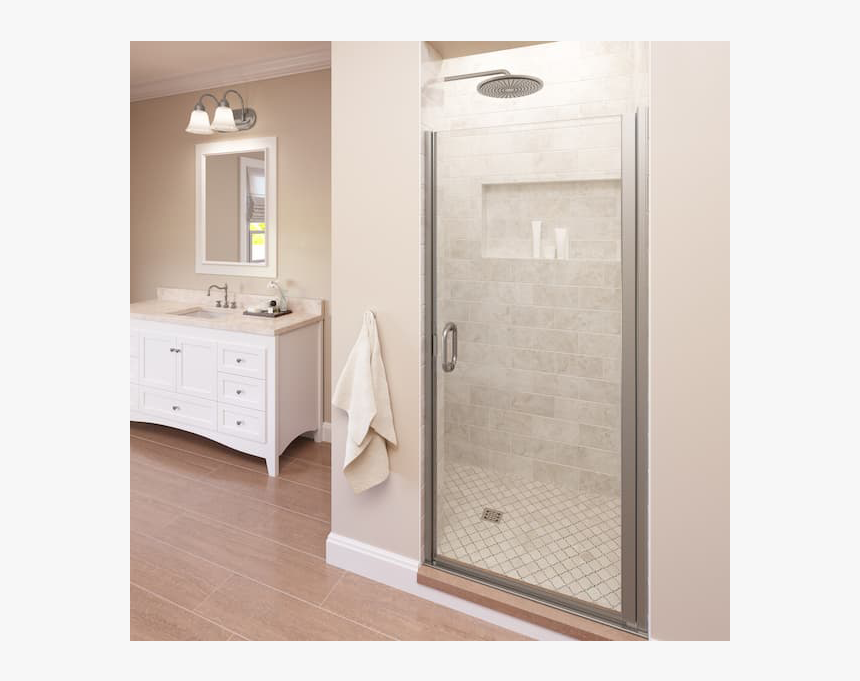 Swinging Glass Door - Semi Frameless Single Shower Door, HD Png Download, Free Download
